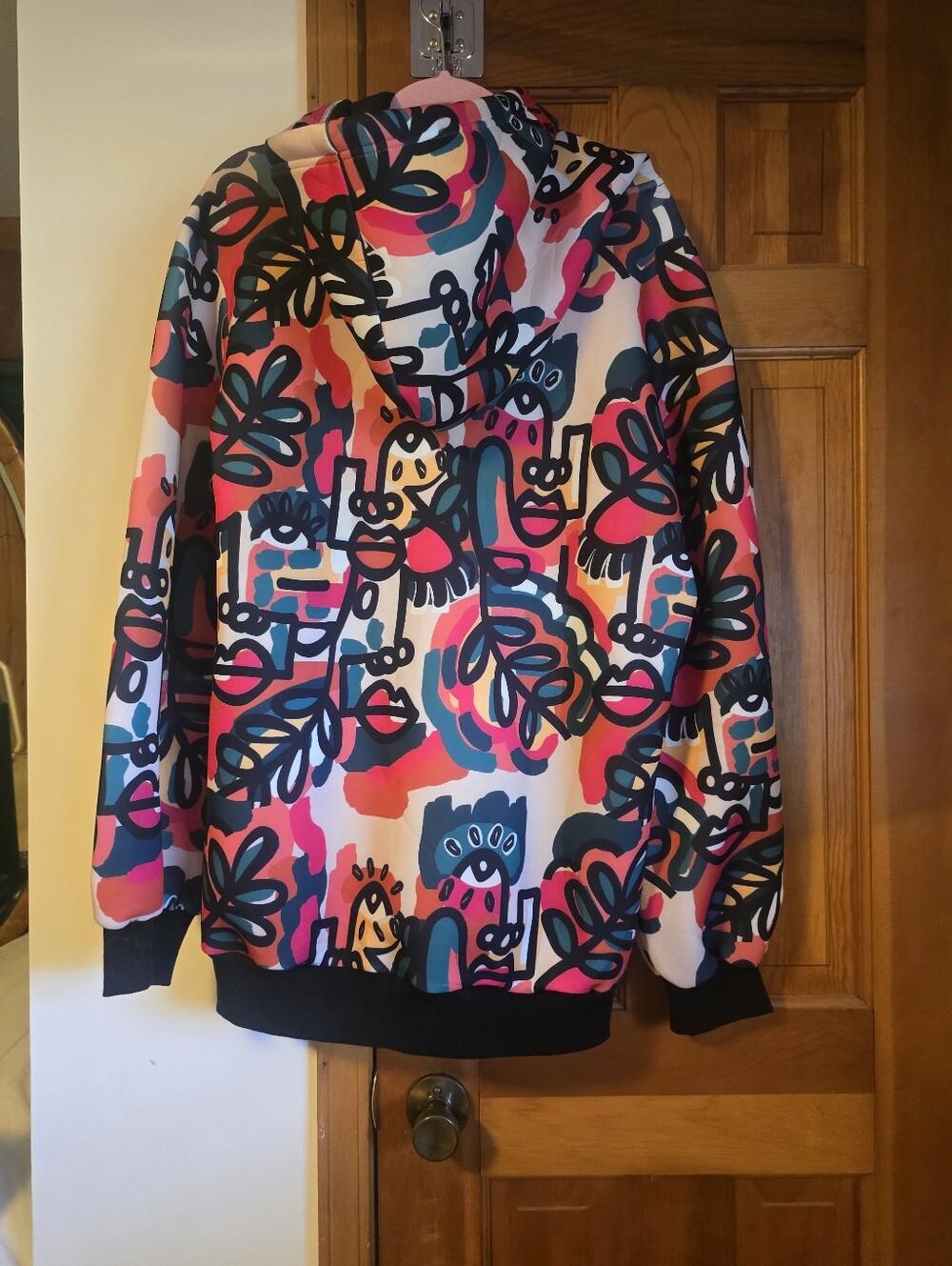 Akira Womens Abstract Floral Print Sweater  Jacket - Multicolor - Picture 10 of 16